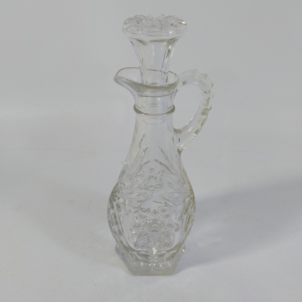 Vintage Anchor Hocking Cruet Oil Vinegar Glass Container Decanter
